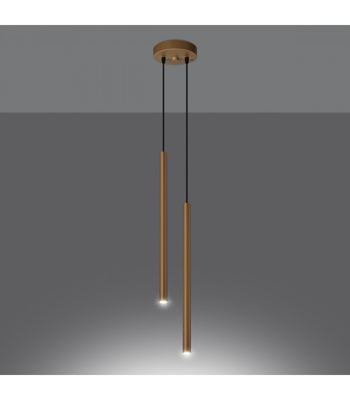 Pastelo Modern Cluster Pendant Ceiling Light Gold 2x G9-3