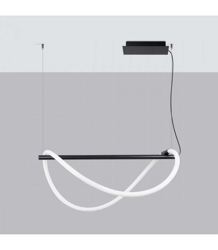 Galakse 84cm Modern Integrated LED Pendant Ceiling Light Black-2