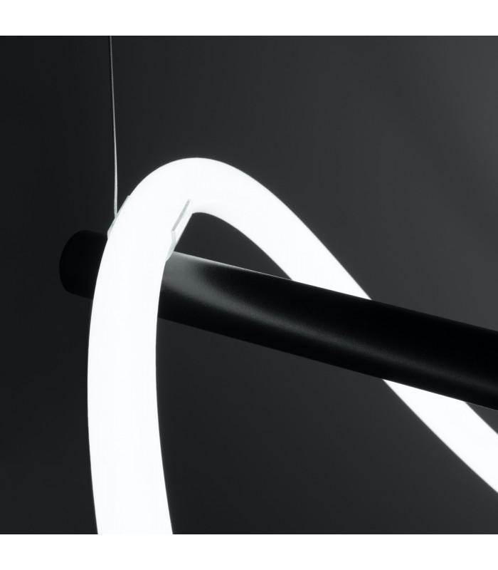Galakse 84cm Modern Integrated LED Pendant Ceiling Light Black-5