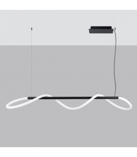 Galakse 148cm Modern Integrated LED Pendant Ceiling Light Black-2