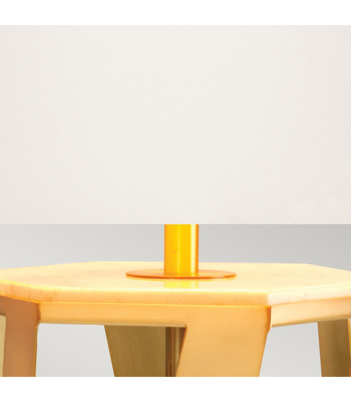 Apollo Table Lamp with Round Shade Brushed Brass-3