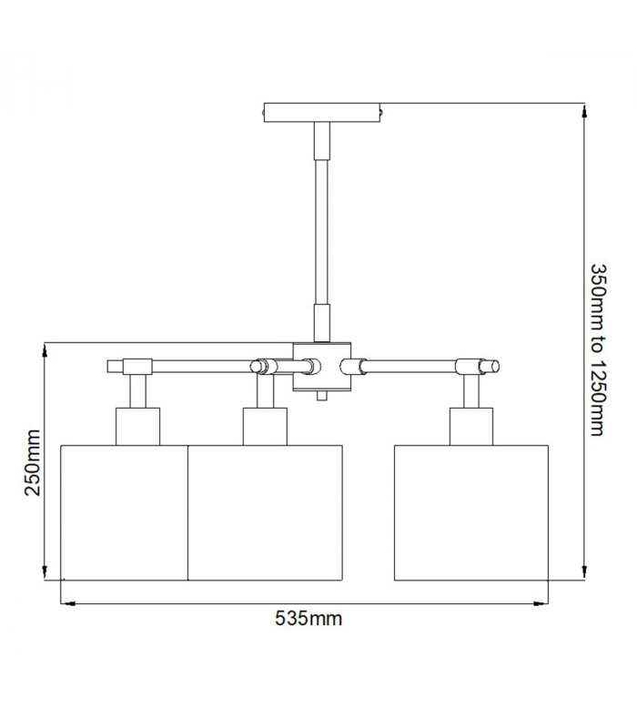 Balance 5 Light Multi Arm Pendant Ceiling Light Black Polished Nickel-6