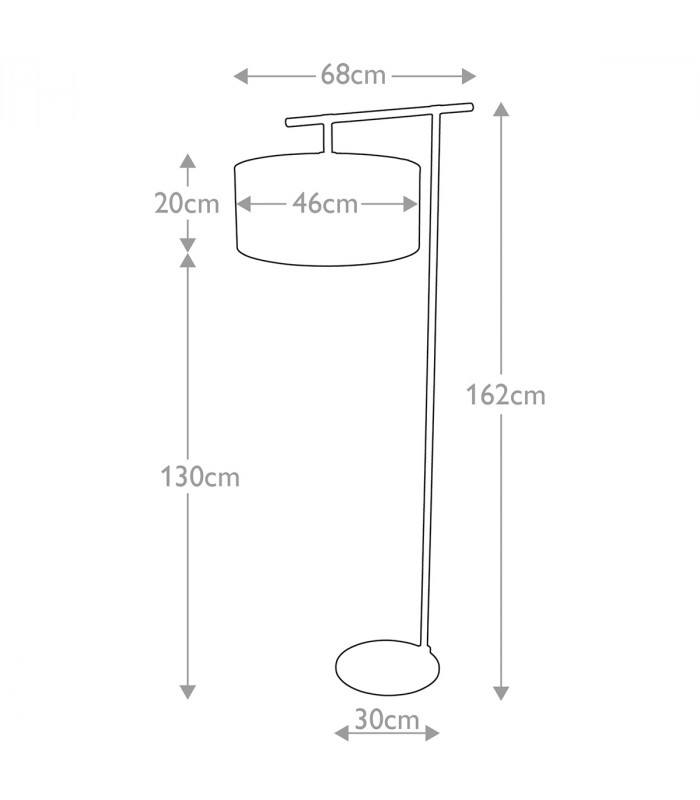 Balance Floor Lamp with Shade Black Polished Brass-6