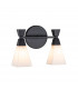 Bowtie 2 Light Bathroom Wall Lamp Matte Black IP44-1