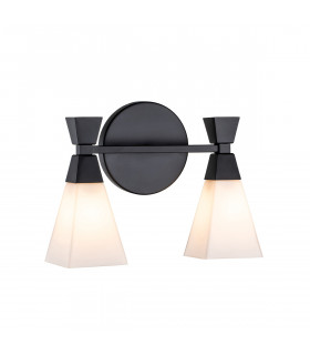 Bowtie 2 Light Bathroom Wall Lamp Matte Black IP44-1