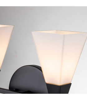 Bowtie 2 Light Bathroom Wall Lamp Matte Black IP44-2