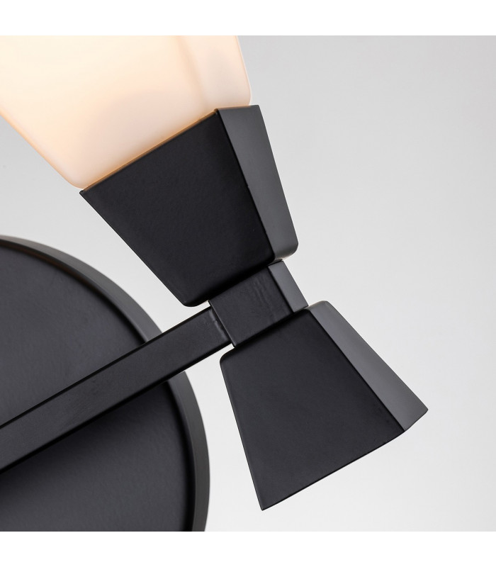 Bowtie 2 Light Bathroom Wall Lamp Matte Black IP44-4
