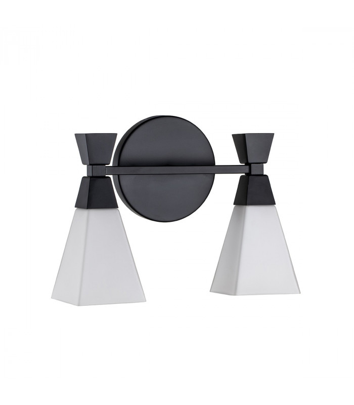 Bowtie 2 Light Bathroom Wall Lamp Matte Black IP44-5