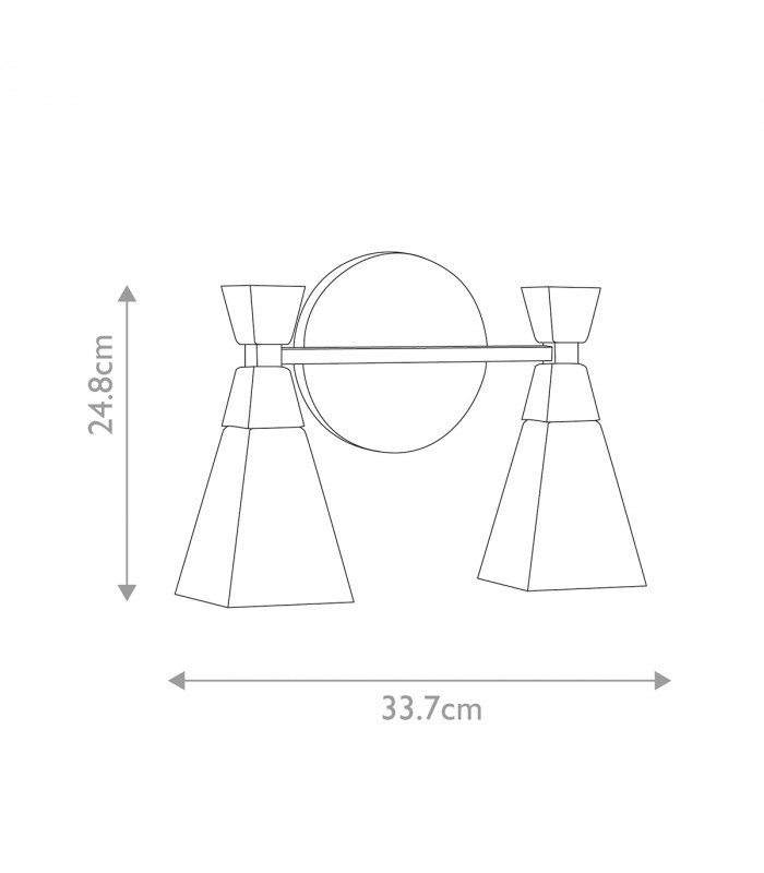 Bowtie 2 Light Bathroom Wall Lamp Matte Black IP44-6
