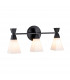 Bowtie 3 Light Bathroom Wall Lamp Matte Black IP44-1