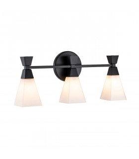 Bowtie 3 Light Bathroom Wall Lamp Matte Black IP44-1