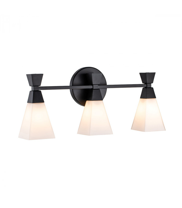 Bowtie 3 Light Bathroom Wall Lamp Matte Black IP44-1