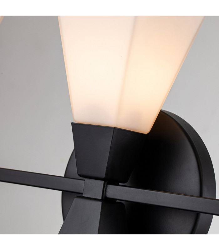 Bowtie 3 Light Bathroom Wall Lamp Matte Black IP44-3