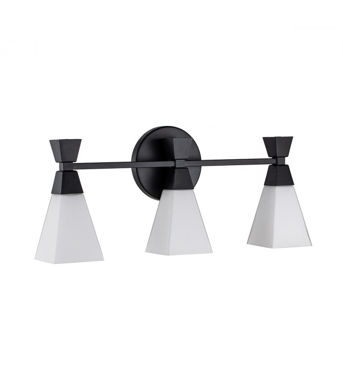 Bowtie 3 Light Bathroom Wall Lamp Matte Black IP44-5