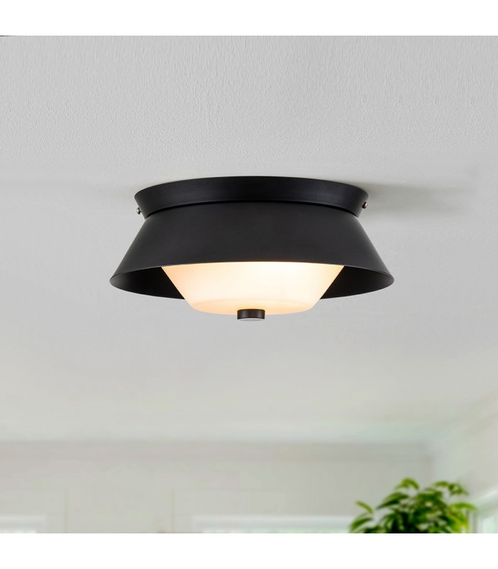 Bowtie 2 Light Bathroom Ceiling Light Matte Black IP44-7