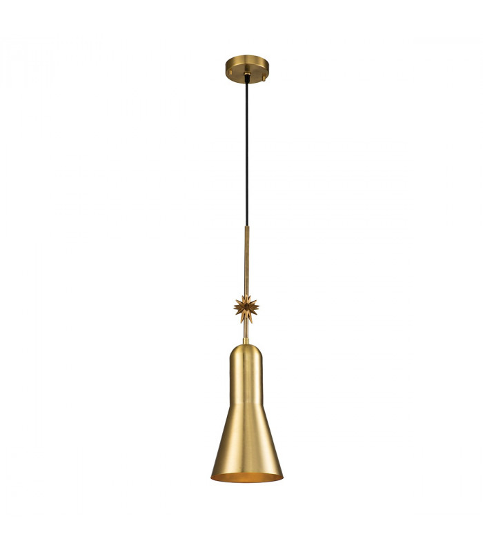 Etoile Dome Pendant Ceiling Light Aged Brass and Gold Leaf-1