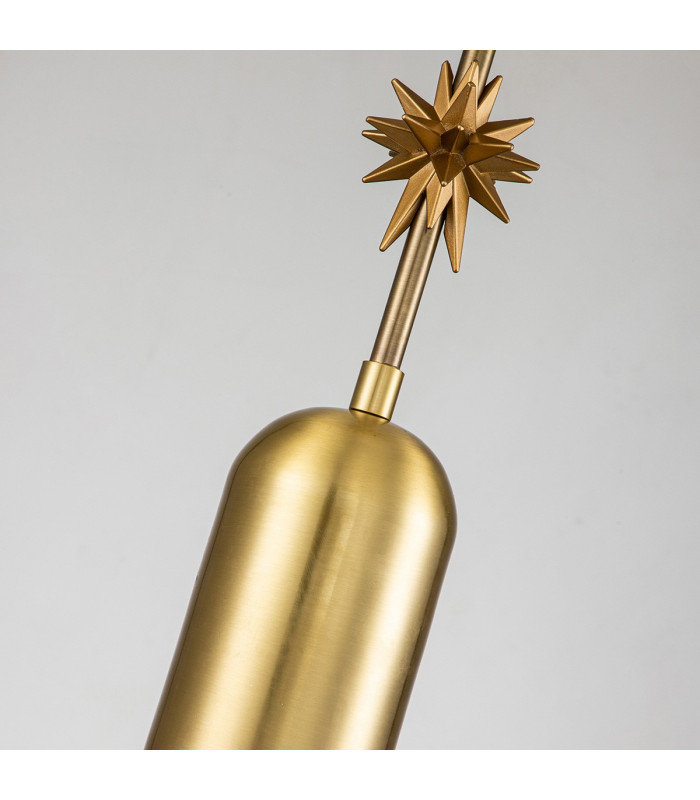 Etoile Dome Pendant Ceiling Light Aged Brass and Gold Leaf-4