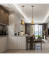 Etoile Dome Pendant Ceiling Light Aged Brass and Gold Leaf-6