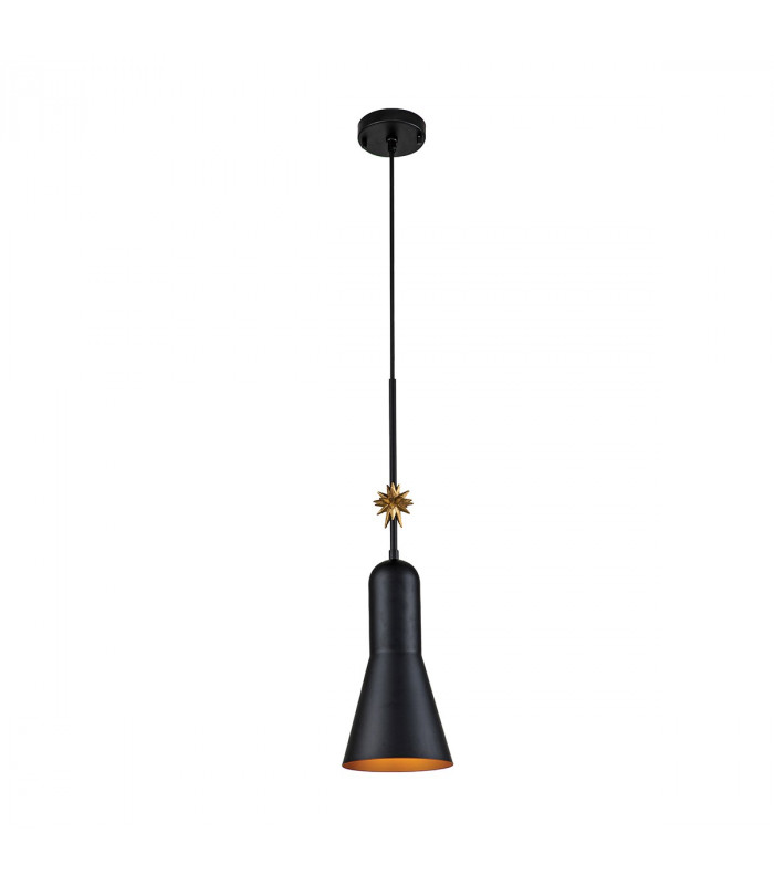 Etoile Dome Pendant Ceiling Light Matte Black and Gold Leaf-1