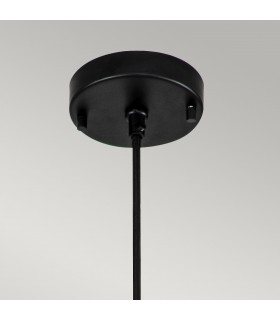Etoile Dome Pendant Ceiling Light Matte Black and Gold Leaf-2