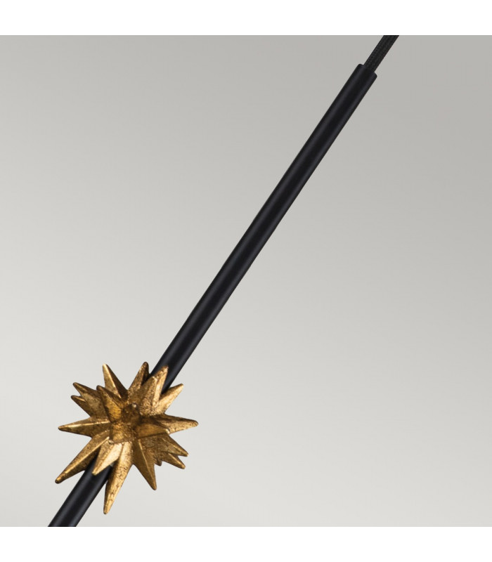 Etoile Dome Pendant Ceiling Light Matte Black and Gold Leaf-3
