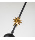 Etoile Dome Pendant Ceiling Light Matte Black and Gold Leaf-4