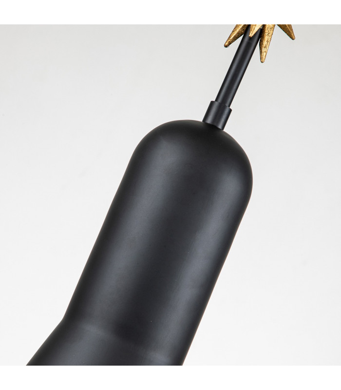 Etoile Dome Pendant Ceiling Light Matte Black and Gold Leaf-5