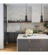 Etoile Dome Pendant Ceiling Light Matte Black and Gold Leaf-7