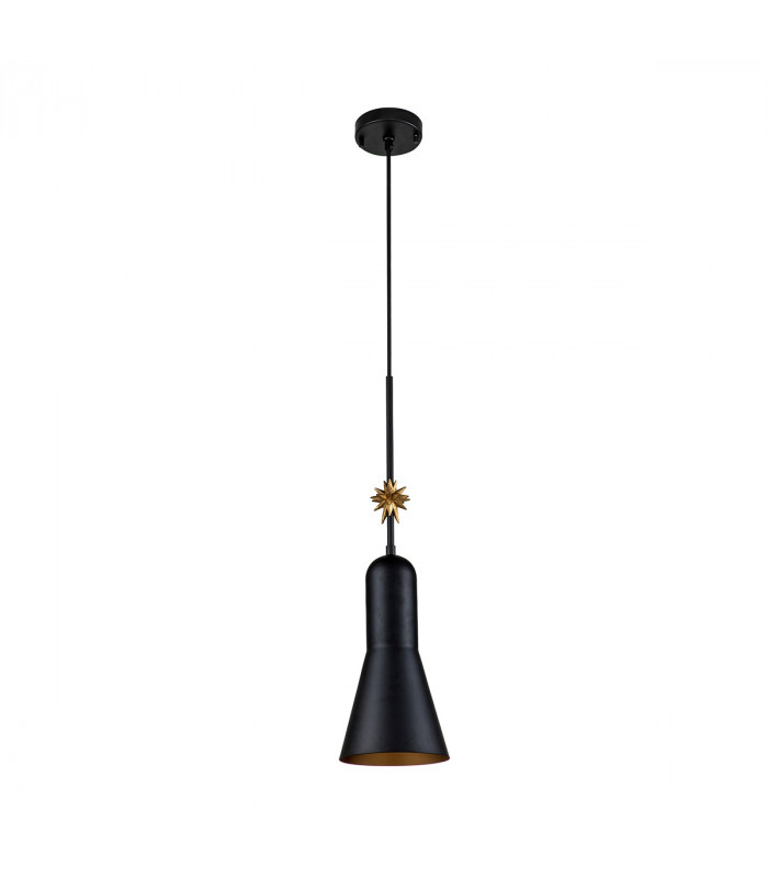 Etoile Dome Pendant Ceiling Light Matte Black and Gold Leaf-8