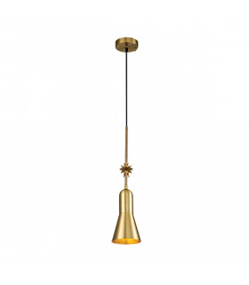 Etoile Dome Pendant Ceiling Light Aged Brass and Gold Leaf-1