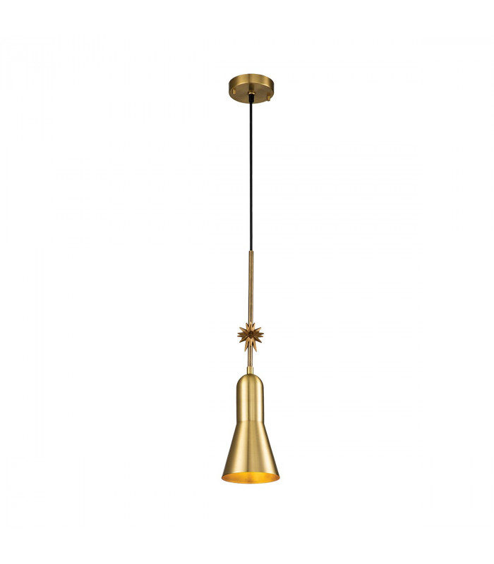 Etoile Dome Pendant Ceiling Light Aged Brass and Gold Leaf-1