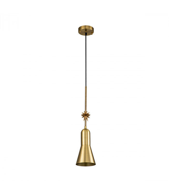 Etoile Dome Pendant Ceiling Light Aged Brass and Gold Leaf-7