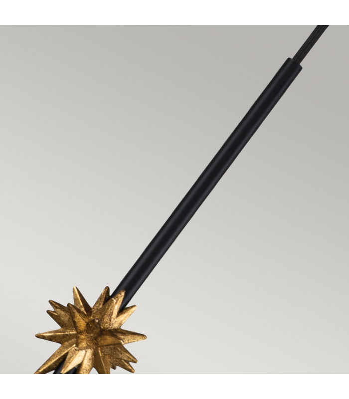 Etoile Dome Pendant Ceiling Light Matte Black and Gold Leaf-3