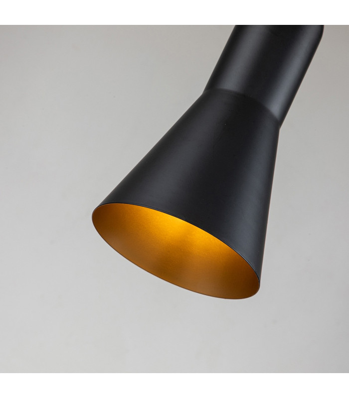Etoile Dome Pendant Ceiling Light Matte Black and Gold Leaf-6