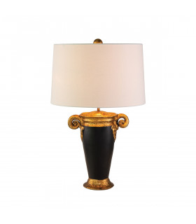 Gallier Table Lamp with Round Shade Black and Gold-1
