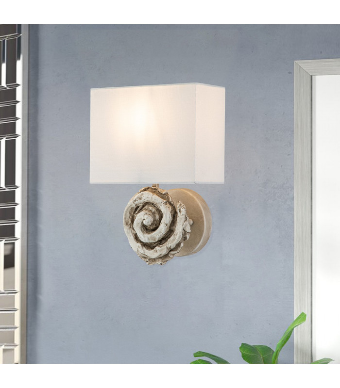 Swirl Wall Lamp with Shade Bone White-6