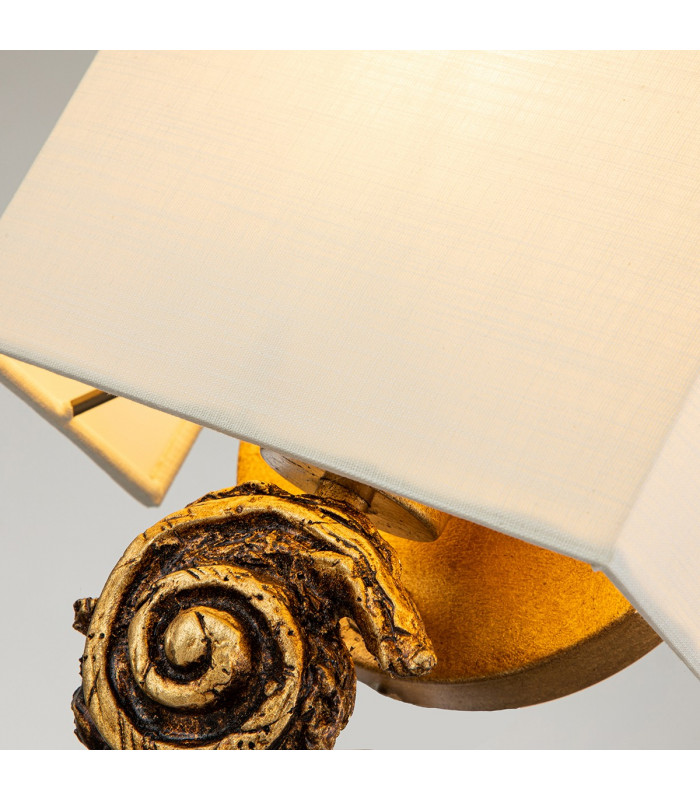 Swirl Wall Lamp with Shade Gold Leaf-4