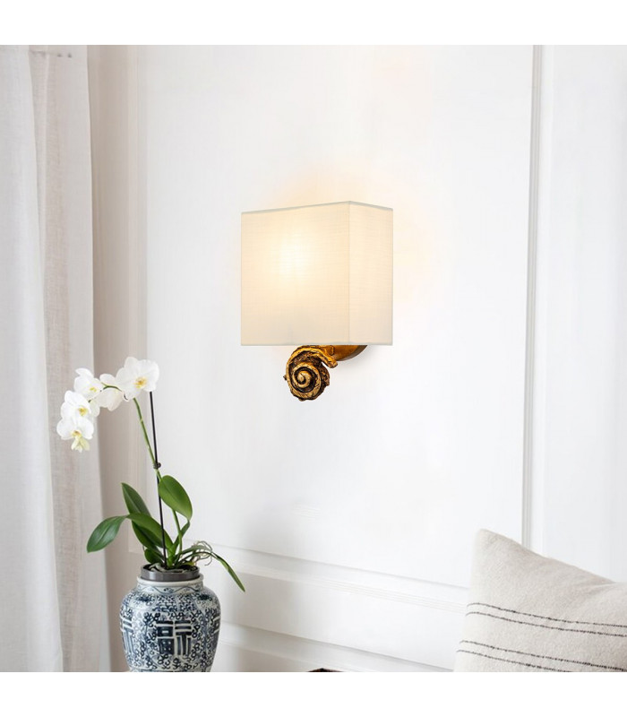 Swirl Wall Lamp with Shade Gold Leaf-6