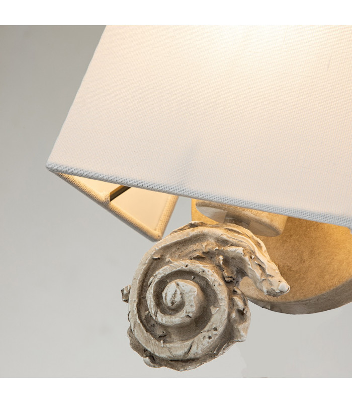 Swirl Wall Lamp with Shade Bone White-3