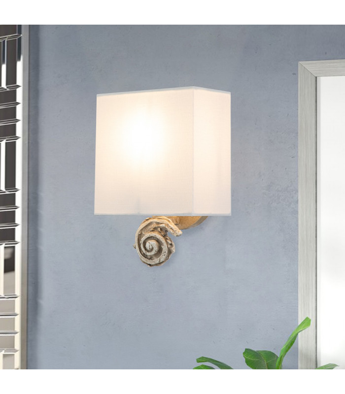Swirl Wall Lamp with Shade Bone White-6