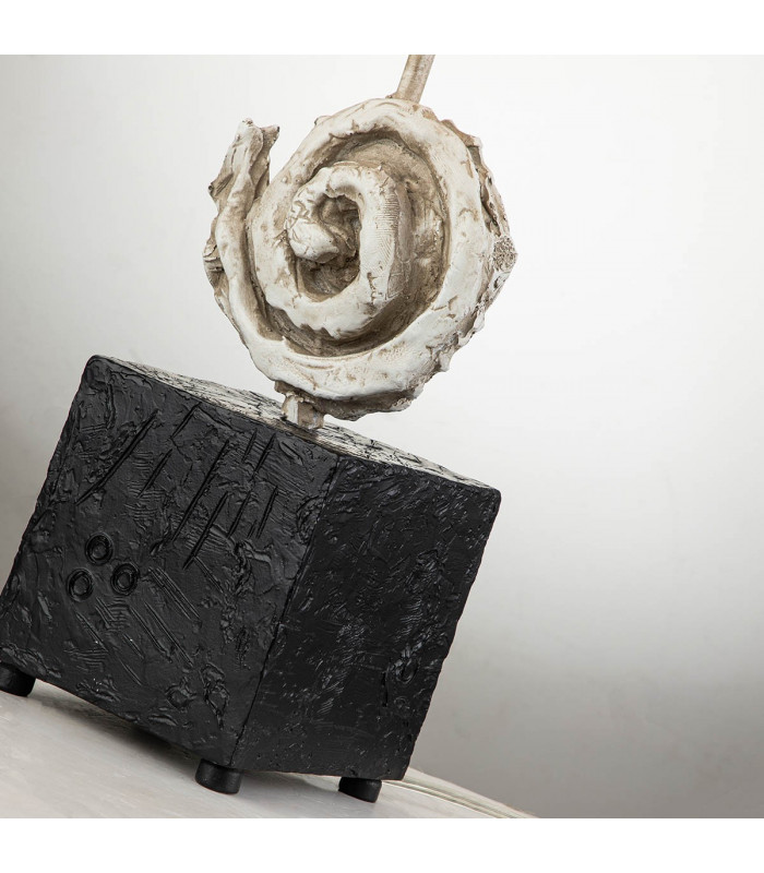 Swirl Table Lamp Bone White and Black-4