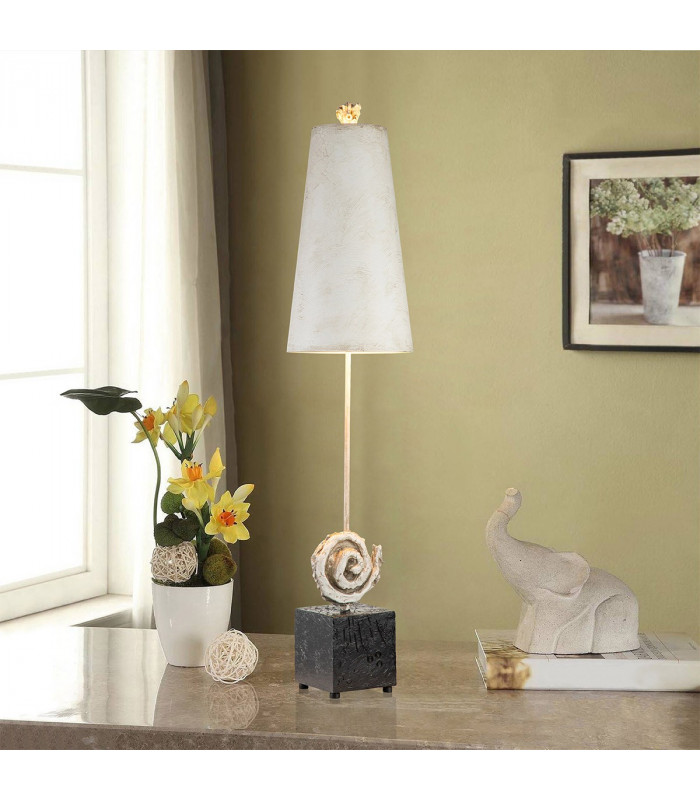 Swirl Table Lamp Bone White and Black-5