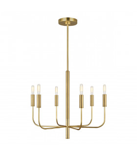 Brianna 6 Light Multi Arm Pendant Ceiling Light Burnished Brass-1