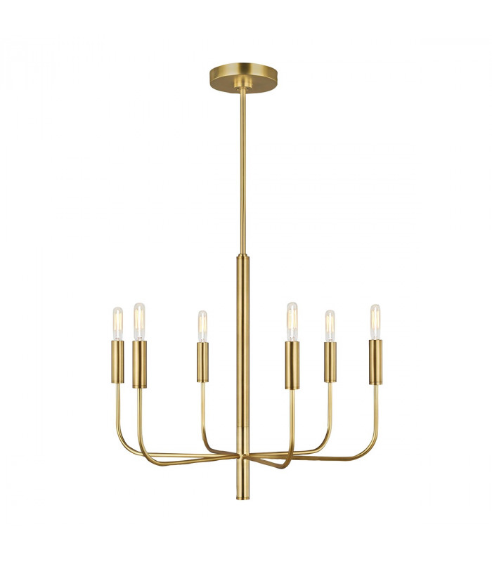 Brianna 6 Light Multi Arm Pendant Ceiling Light Burnished Brass-1