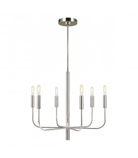 Brianna 6 Light Multi Arm Pendant Ceiling Light Polished Nickel-1