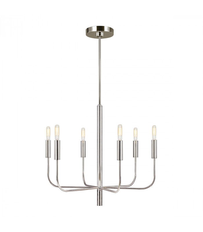 Brianna 6 Light Multi Arm Pendant Ceiling Light Polished Nickel-1