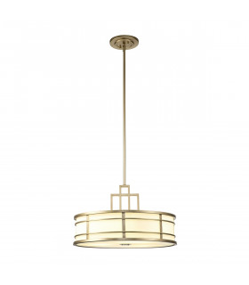 Fusion 3 Light Cylindrical Pendant Ceiling Light Painted Natural Brass-1