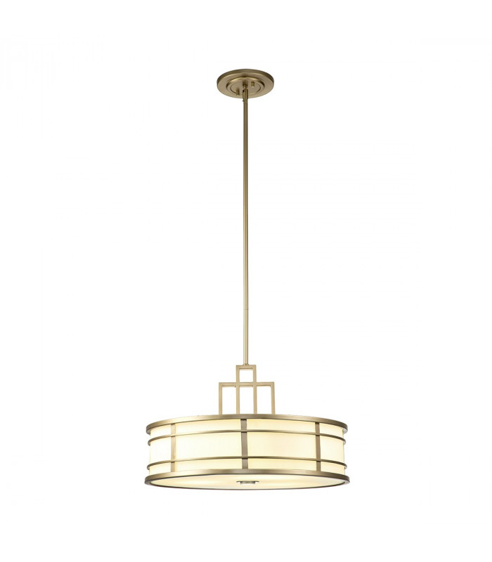 Fusion 3 Light Cylindrical Pendant Ceiling Light Painted Natural Brass-1