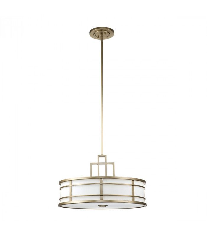 Fusion 3 Light Cylindrical Pendant Ceiling Light Painted Natural Brass-7