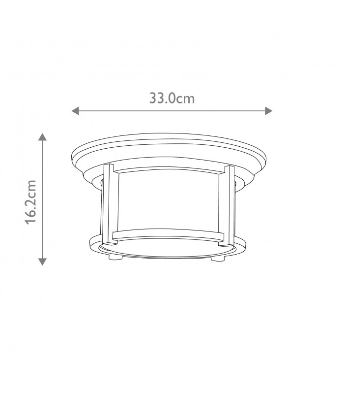 Merrill 2 Light Outdoor Flush Black IP44-6